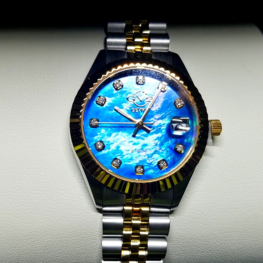 Gevril Naples 2 mother of pearl w diamonds watch